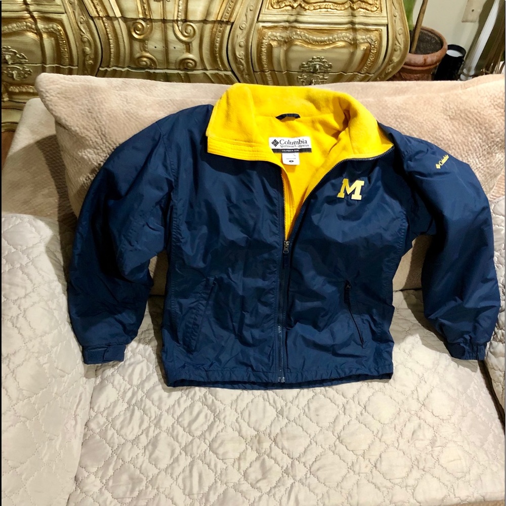 Columbia New Condition Michigan Navy/Gold Jacket